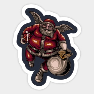 Santa and wing of angel Sticker